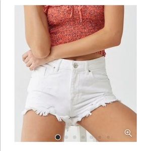 Forever 21 white denim high waisted shorts